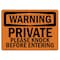 Signmission Safety Sign, OSHA WARNING, 5" Height, 7" Width, Private Please Knock Before Entering, Landscape OS-WS-D-57-L-12347 - alternate 1